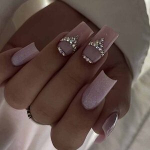 پک نگین سواروسکی نقره ای ناخن