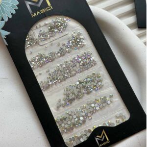 پک نگین سواروسکی نقره ای ناخن