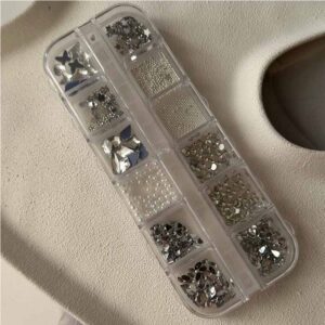 پک نگین نقره ای ناخن