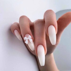 پیکسل ناخن 10 عددی پاپیون سفید