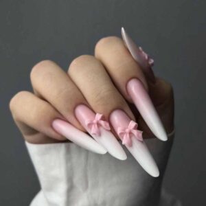 پیکسل ناخن پاپیون صورتی 10عددی