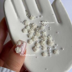 پیکسل ناخن گل رز ۱۰ عددی کد F02